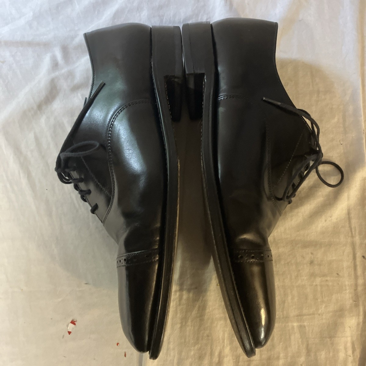Charles Horrell Black Leather Benchmade England Cap Toe Oxfords Shoes Men\'s 12 D Charles Horrell Men Shoes Black Leather Cap Toe Oxfords 10.5  main image 4