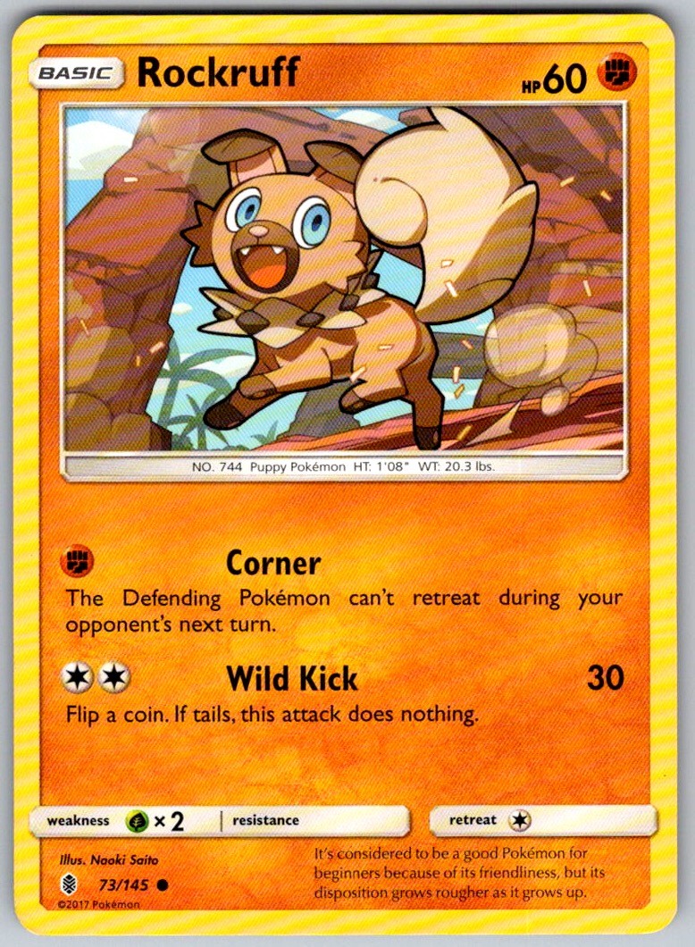 2017 Rockruff 73/145 Pokemon Guardians Rising C