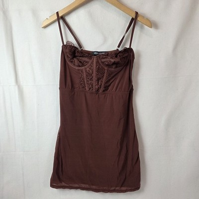 Urban Outfitters Women's Brenna Mesh Chocolate Bustier Mini Size Small