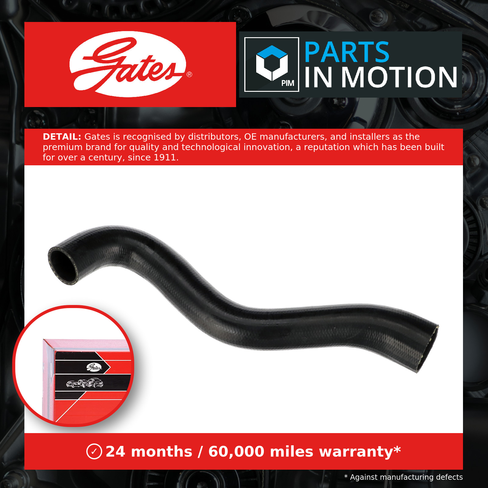 Air duct pipe AEM (Ethylene Acrylate Rubber) 09-1262 GATES for MITSUBISHI - Image 7