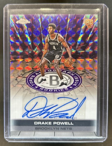 2025-26 Topps Chrome Drake Powell Auto Rookies RC Geometric Purple #/75