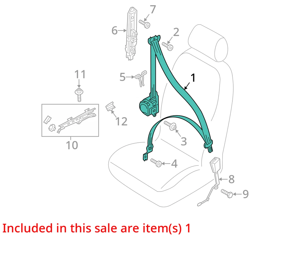 2016 AUDI A3 Seat Belt Retractor Black OEM Used 210-53506 No Buckle Foto 4 de 4