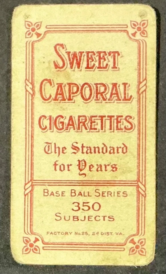 Cigarrillos Sweet Caporal 1909 T206 # 350 Heinie Zimmerman "Bonitos sin pliegues" Foto 2 de 2