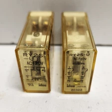 LOT OF 2 GUARANTEED! IDEC DPDT 120V COIL RELAYS RY2S-U-AC120V