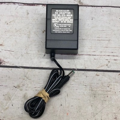 Archer 273-1651B AC Adapter 7.5v 100mA Power Cord Charger, Black RadioShack New