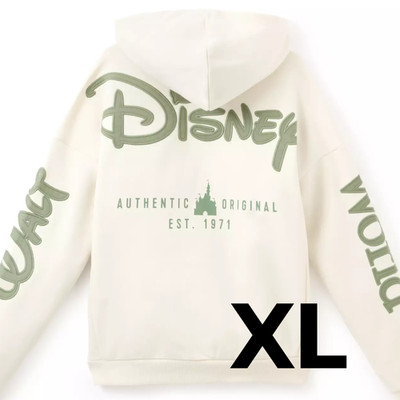 Disney Parks Cream Zip Hoodie Adult XL Walt Disney World Authentic