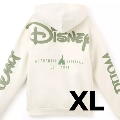 Disney Parks Cream Zip Hoodie Adult XL Walt Disney World Authentic