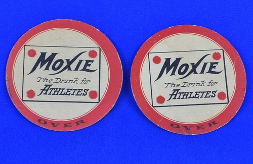 MOXIE THE DRINK FOR ATHLETES BASE BALL SCORE TRADE CARDS (2) - c1920'S - UNUSED