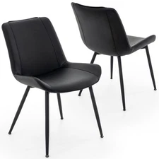 Dining Chairs Set of 2, PU Leather Modern Armless Kitchen Dining Room Chairs,