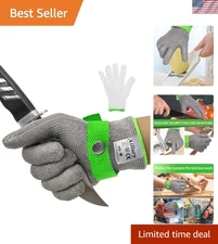 Level 9 Cut Resistant Wire Mesh Gloves for Meat Cutting Oyster Shucking Large