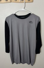 Rawlings Baseball Dri-Fit 3/4 Sleeve Shirt-Men’s Medium-Gray & Black-