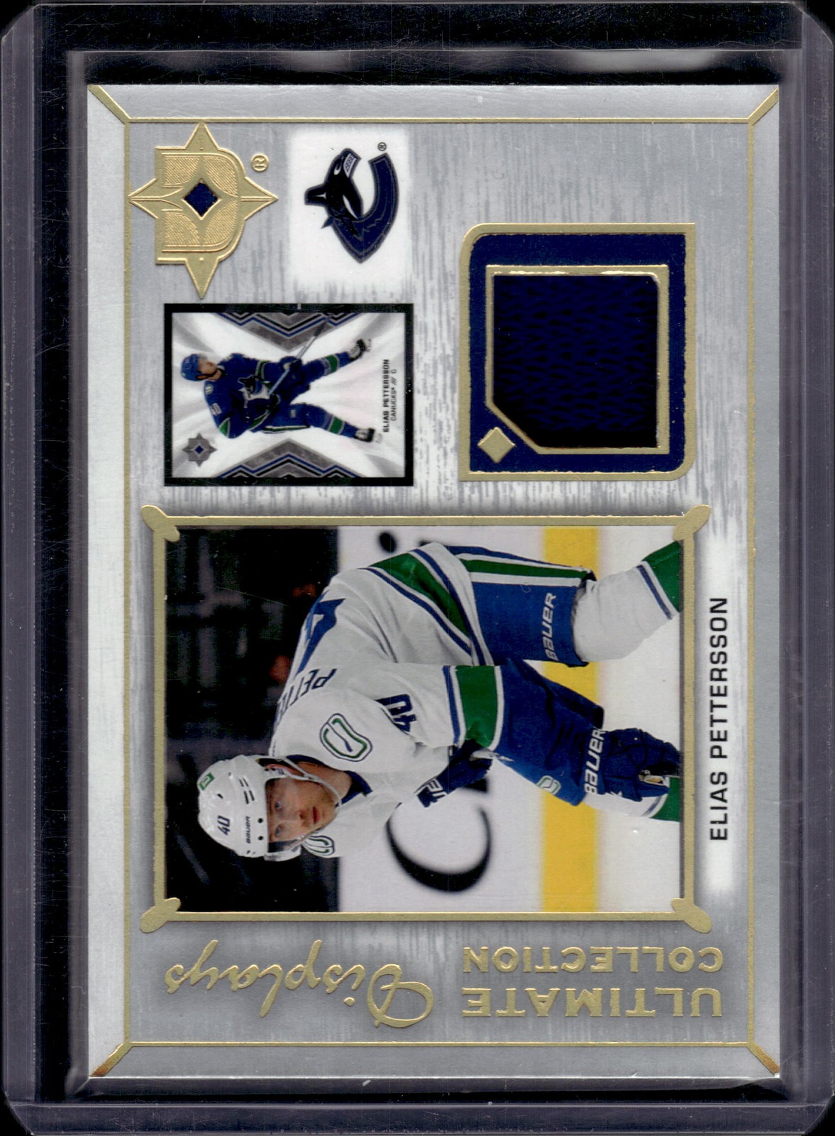 2021-22 Upper Deck Ultimate Collection #UD-EP Elias Pettersson Display Jersey
