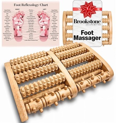 Wooden Foot Roller Massager Deep Tissue Reflexology & Trigger Point Therapy