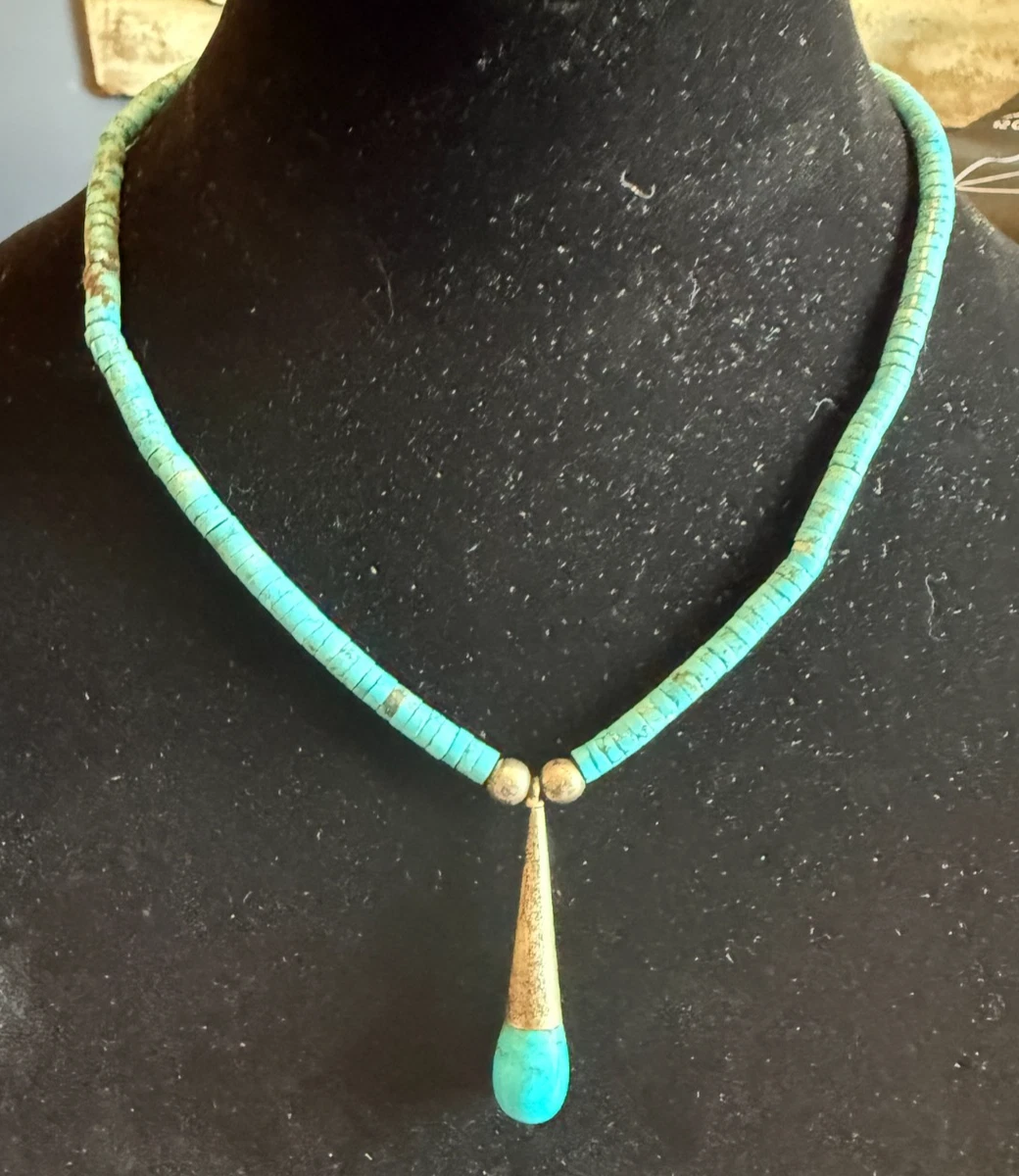 Vintage Turquoise Heishi In Native American Necklaces & Pendants
