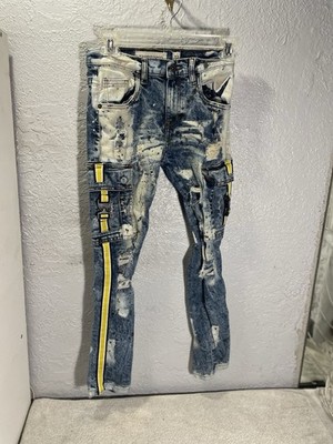 evolution in design jeans Distresses Strapped Bleached  Cargo PocketSize 12 Kids