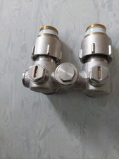 5x Simplex Einrohr / Zweirohranschluß Hahnblock Eckform für Ventilheizkörper