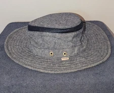 Tilley Tmh55 Mash-Up Airflo Hat Mens Size M 7 1/8 Hemp Canvas Indigo Blue