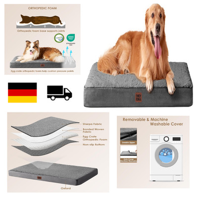 EHEYCIGA Hundebett XL 112x81x9cm Waschbar Flaus