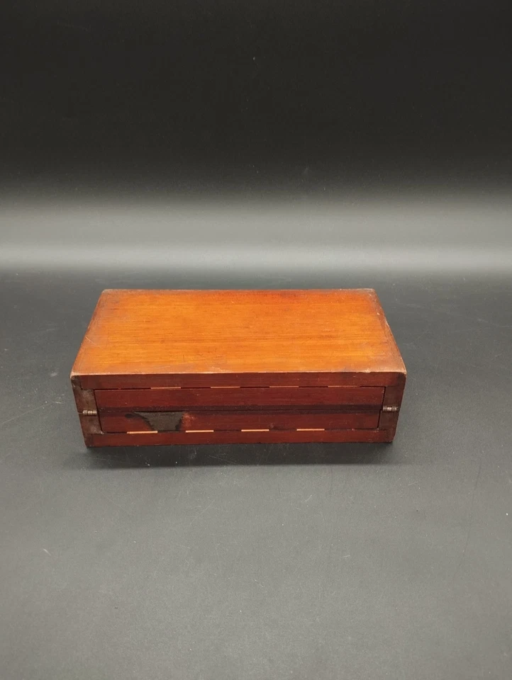 Ancien jeu d’échecs de voyage en acajou–pièces en os tourné–Angleterre  début XX - Photo 4/4