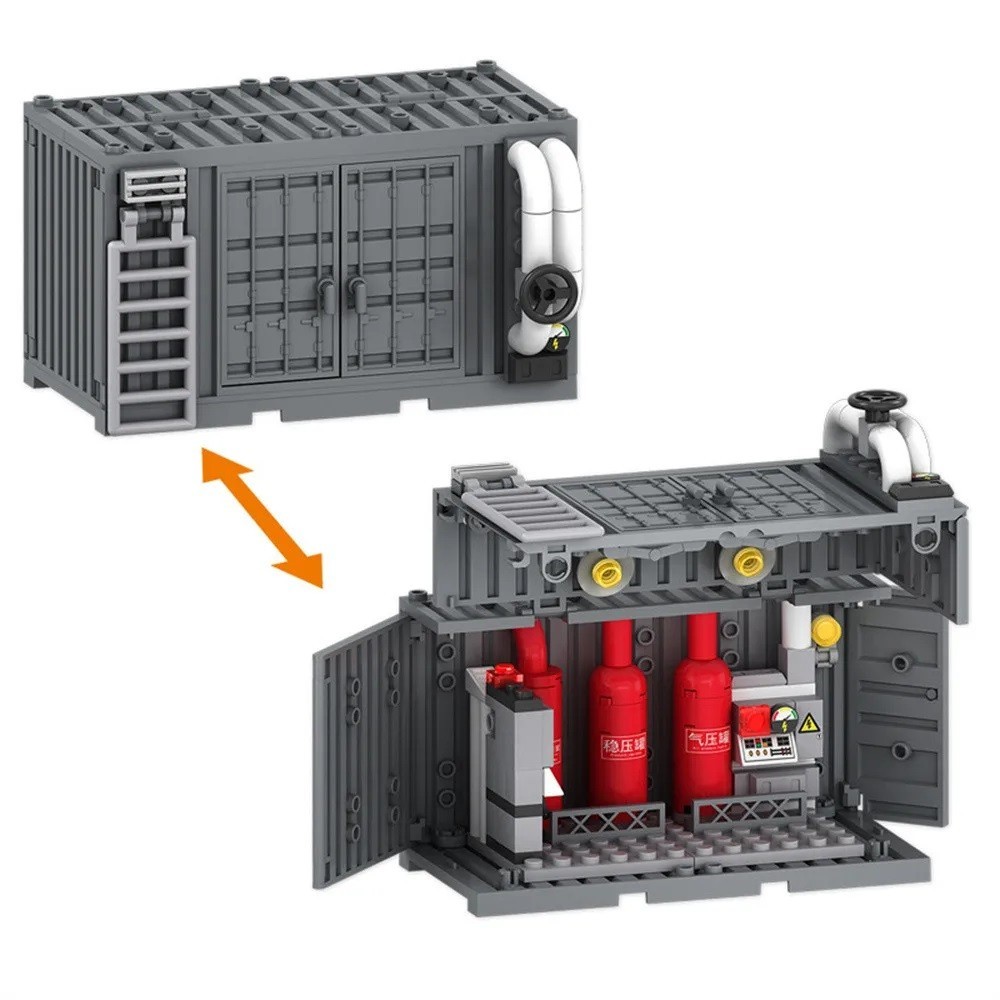 MOC WW2 Army Military Base Container Weapon Building Blocks Set (118 Pcs)
