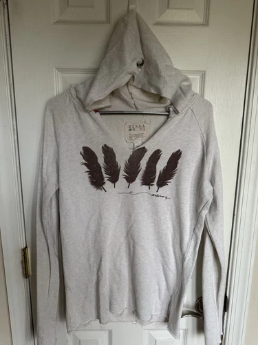 OFF WHITE Felpa con cappuccio donna Billabong avorio edera piuma invecchiata grande.