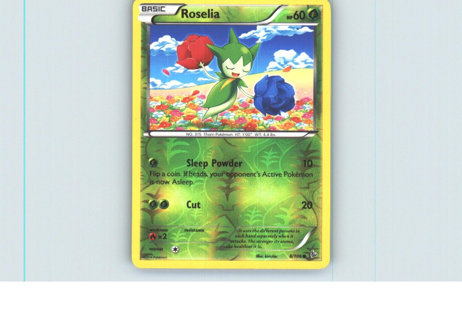 Roselia 8/106 Common Flashfire Pokemon Reverse Holo Near Mint