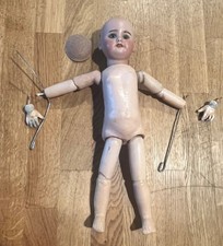 Antique SFBJ 60 Paris 3/0 Bisque 14” Doll Set Eyes Composition Body  4 Repair