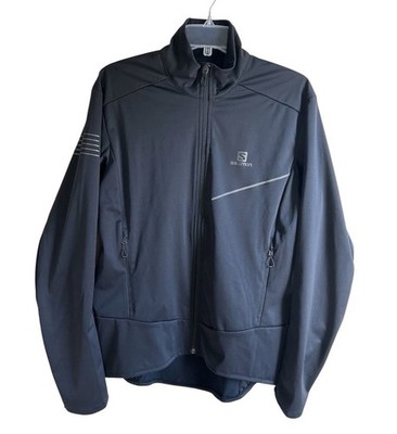 Salomon RS Softshell Jacket Full Zip Trail Running Hiking Black Men s Large