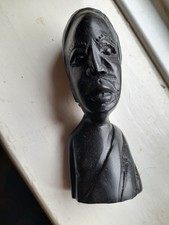 Vintage African Hand-Carved Ebony ( ?) Head and Bust 