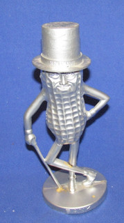 Vintage Mr Peanut Coin Bank 1960’s Plastic Rare Silver Color 8.25"
