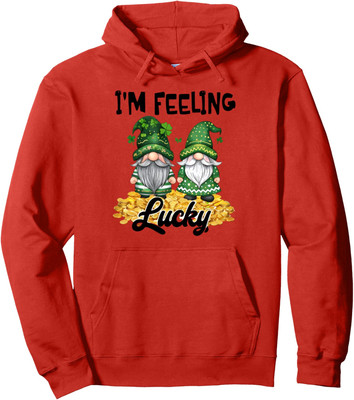 Im Feeling Lucky Gnomes Cute Present Lover Patricks Unisex Hooded Sweatshirt