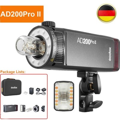 DE Godox AD200Pro II  Outdoor Blitzlicht TTL 2.4G 1/8000s HSS Pocket Speedlite