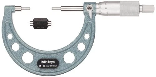 Mitutoyo 111-116 Spline Micrometer  Ratchet Stop  25-50mm Range  0.01mm