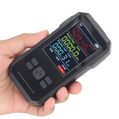 Strahlungsdetektor Schwarz Digital EMF Meter LED Anzeige Handheld RF Electric DO