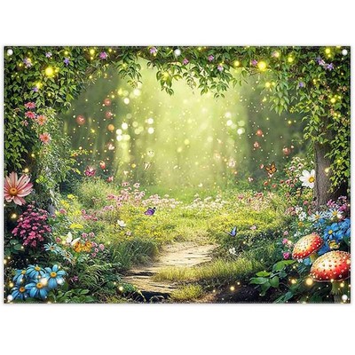 Fabric 8x6ft Enchanted Forest Photography Backdrop Fairy Garden Kids Girl Magic