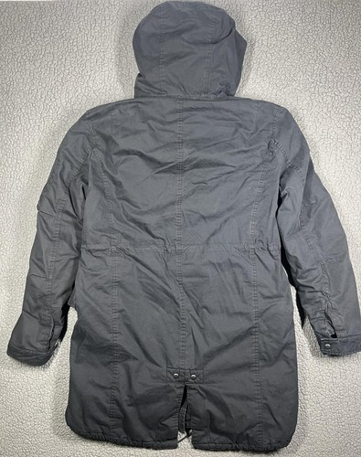 AllSaints Leyden Parka Jacke Herren Medium schwarz Kapuze Steppmantel Winter warm - Bild 9 von 12