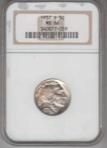 USA - 1937-S - Buffalo Nickel - MS66