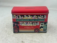 Ahmad Tea London Bus Double Decker Tin Money Box Bank Afternoon Tea Empty