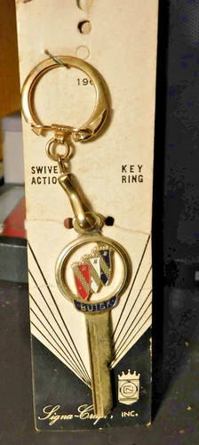 NOS Vintage Never Used 1969 Signa-Craft Buick  Key Blank on the Sales Card - product listing photo