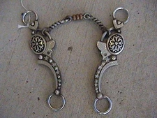 VINTAGE GIST CLASSIC EQUINE SILVER DOGBONE SNAFFLE BIT BRIDLE HEADSTALL 5 1/2"