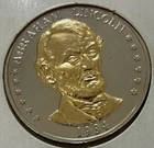 1984 Abraham Lincoln Double Eagle Coin 175th Anniversary Silver Gold Plated Mint