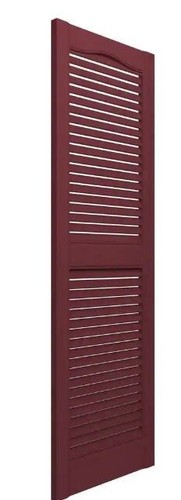 Builders Edge  Louvered Vinyl Exterior Shutters Pair - Wineberry