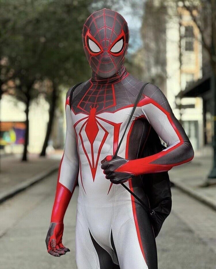 Fantasia Homem-Aranha Miles Morales Game Jogo PS4-PS5 Adulto Cosplay T