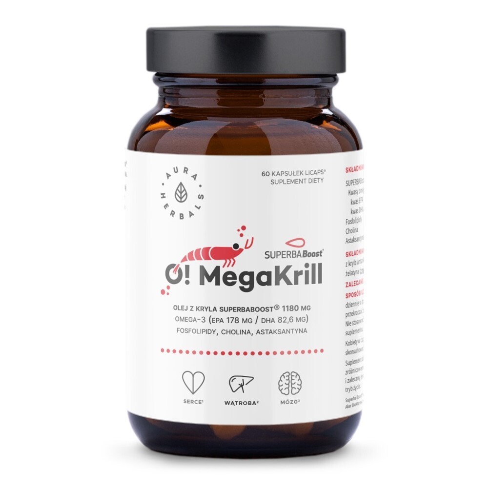Aura Herbals O! MegaKrill 1180 mg, 60 cápsulas