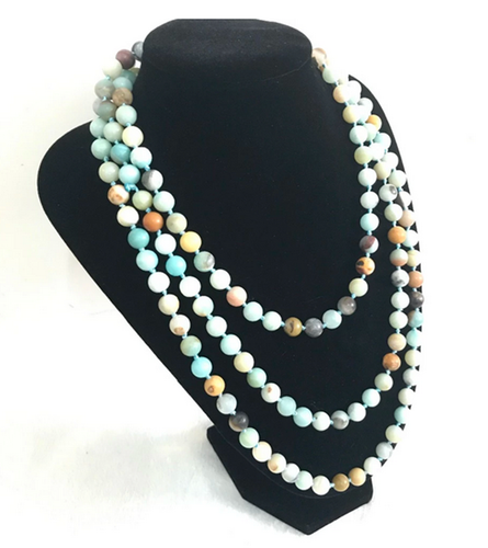 100% Natural 8mm Multicolor Amazon Round Gemstone Bead Necklace 36-100 in - Picture 18 of 18