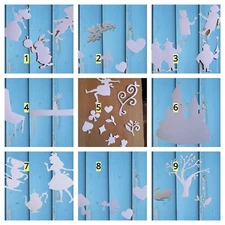 Alice Journal Sticker Paper Vinyl Iron-on Chalk Stickers, Group #1, Scrapbooking