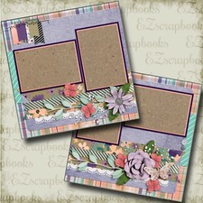 Pinky Purple - 2 Premade Scrapbook Pages - EZ Layout 4194