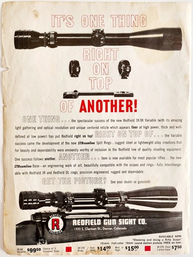 1963 Redfield Gun Sight Co Scopes 3X-9X Variable Advertisement Hunting DWLL11 - Picture 2 of 2