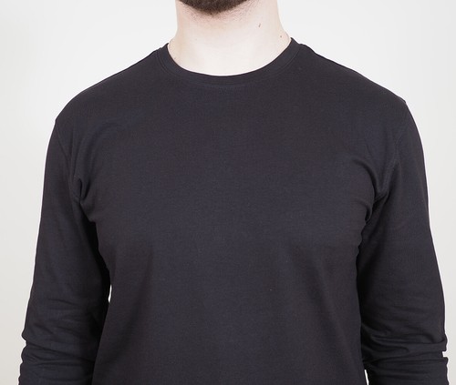 Mens Long Sleeve Cotton T-Shirt Regular Fit Crew Neck or Henley Top Lounge Work - Picture 24 of 72