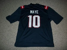 DRAKE MAYE Unsigned Custom New England Sewn Football Jersey Sizes S-3XL Blue/Red